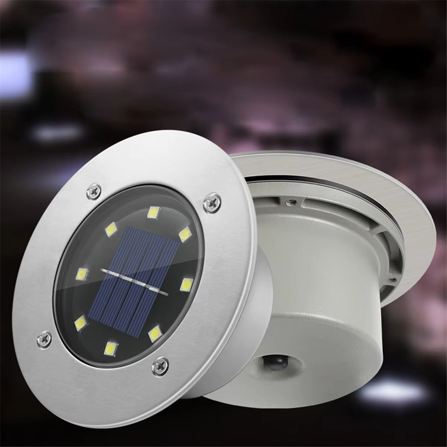 ABMO Solar-Bodenleuchten für den Außenbereich mit kaltweißer LED, wasserdicht für Garten, Hof und Gehwege - Bild 3
