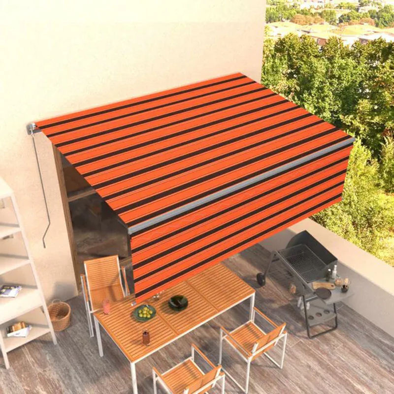 Manuelle Markise mit Rollo von vidaxl in Orange und Braun, B x H: 4 x 3 m - Bild 1