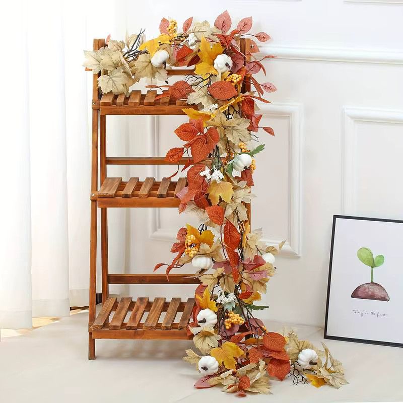 Sinsoledad Herbstgirlande mit künstlichen Ahornblättern und Kürbissen für deine Thanksgiving-Dekoration - Bild 2