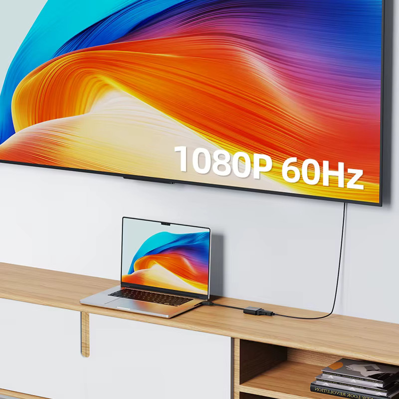 CABLETIME HDMI auf VGA Videokonverter Adapter in Schwarz für Full HD 1080p zur Verbindung von Laptop, PC oder Tablet mit TV oder Monitor - Bild 2