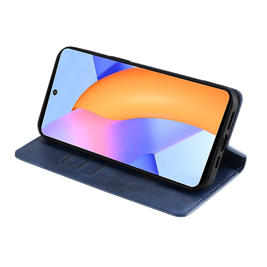 Leder-Brieftasche als Buch-Hülle für Huawei P20 Pro, Huawei P20 und Huawei P10 Lite mit Magnetverschluss und Kartenfächern in Braun oder Blau - Bild 4