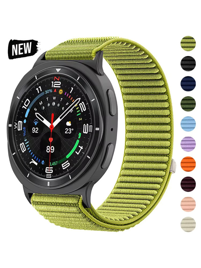 OAKCHARM Nylon-Schlaufenarmband für Samsung Galaxy Watch 8 40 mm, 44 mm und Watch 8 Classic 46 mm, verstellbares Ersatzarmband, Unisex, Pink und Green - Bild 6