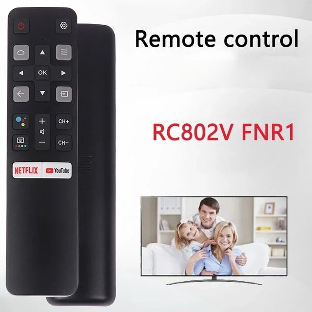 TCL Smart Home Infrarot-Fernbedienung für TV, Farbe: Schwarz, kompatibel mit RC802V FMR1 FMR2 FLR1 FUR5 FUR7 FUR6 - Bild 1