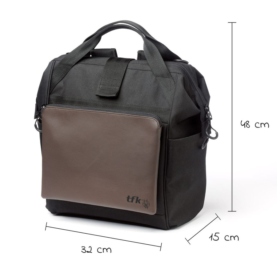 TFK Wickelrucksack aus Premium Leder in Braun mit Wickelauflage und Flaschenhalter - Bild 5