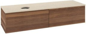 V&B Waschtischunterschrank Antao mit Frontstruktur in Warm Walnut, B/T: 160 x 50 cm - Bild 1