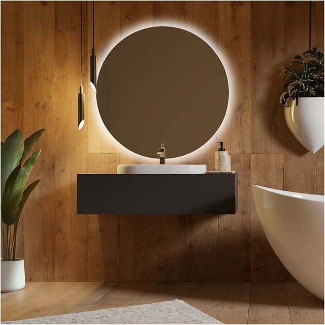 Runder LED-Spiegel SILA von Home Deluxe in Schwarz, Durchmesser: 100 cm - Bild 1