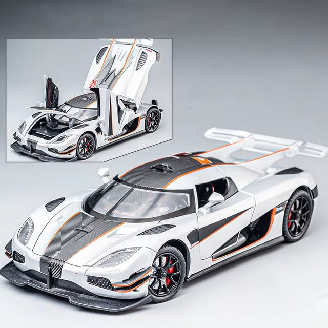 JJRC Koenigsegg ONE 1 Automodell, 1:24, Metall, mit Licht und Ton, weiß - Bild 1