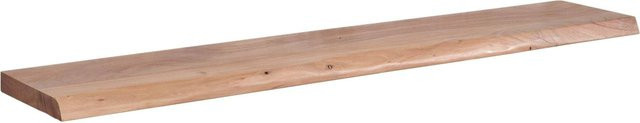 Wandregal Wohnling aus Akazienholz in Braun, Rustikaler Stil, B/H/T: 140 x 7 x 26 cm - Bild 1