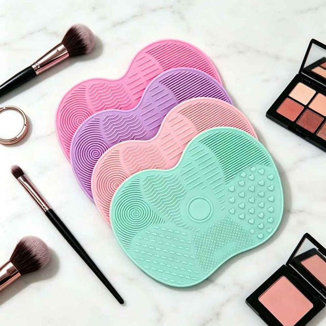 vvocci Make-up-Pinselreiniger, Silikon, Apfelform mit Saugnapf - Bild 1