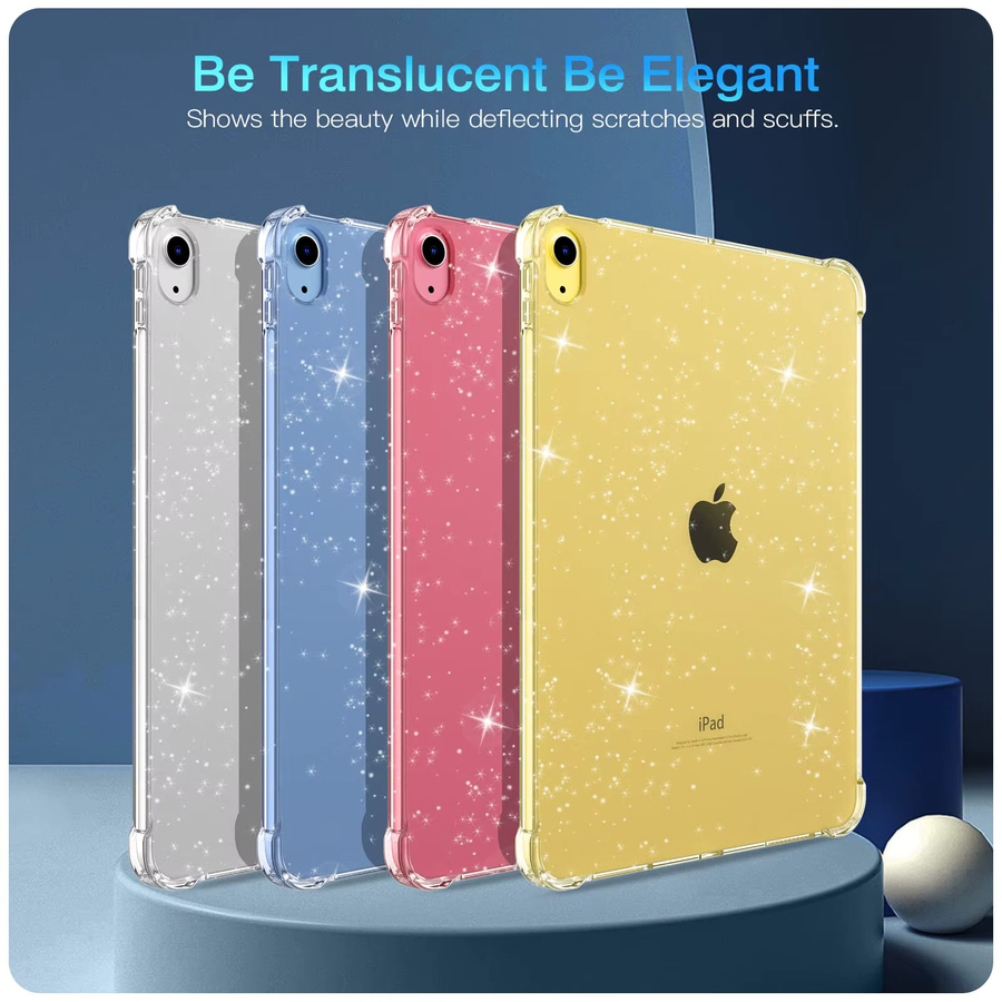 Glitzer Silikonhülle für Apple iPad Air Pro mini in Schwarz und Transparent - Bild 5