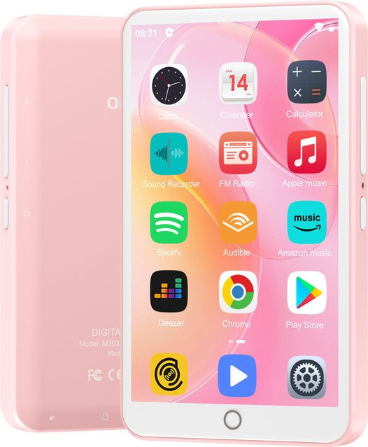 Oilsky MP3-Player mit Android 9.0, 80GB Speicher, 4,0 Zoll Display, Bluetooth und WLAN in Pink - Bild 1