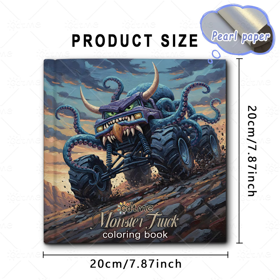 GDTME Monster Truck Bold-easy Malbuch für Erwachsene, Fahrzeuge - Bild 3