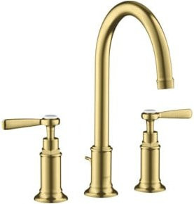 Hansgrohe Axor Montreux 3-Loch-Waschtischarmatur in gebürstetem Messing mit Schwenkauslauf und Pop-up-Abfluss - Bild 1