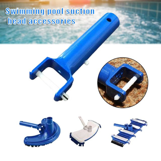 Blauer tragbarer Pool Saugkopf mit Griff und V-Clip als Reinigungszubehör für Pool, Spa und Schwimmbad - Bild 1