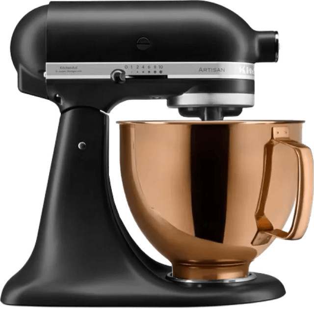 KitchenAid Artisan Küchenmaschine 5KSM125EBM in Matt Schwarz mit Design Rührschüssel in Kupfer - Bild 1