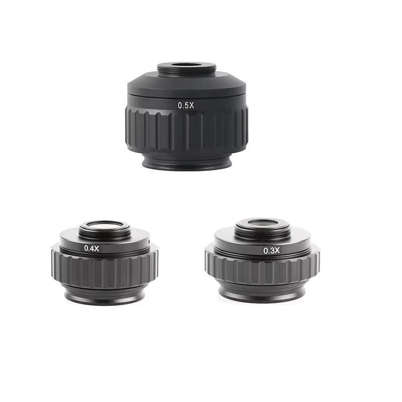 Eakins C-Mount-Adapter mit 0,5x CTV für trinokulare Stereomikroskopkameras, 38 mm Schnittstelle, Schwarz - Bild 3