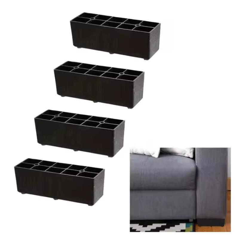 HACTIVOL 4er-Set Möbelbeine aus Kunststoff in Schwarz Matt für Sofa, Bett und TV-Ständer - Bild 3