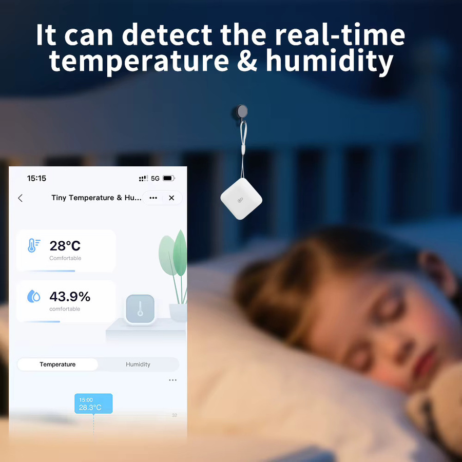 Lincukoo Smart Zigbee 3.0 Sensor in Weiß: Kompakter kabelloser Temperatur- und Luftfeuchtigkeitsmonitor kompatibel mit Home Assistant, eWelink und Alexa - Bild 2