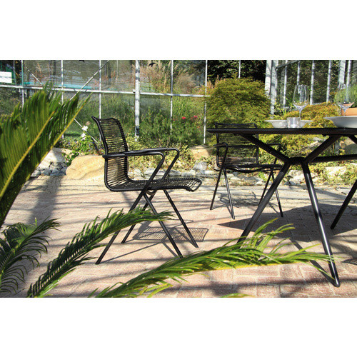 Acamp Loungemöbel-Set Alpha: 4 Stapelsessel Alpha Rope und 1 Glastisch Alpha in Anthrazit und Schwarz - Bild 3
