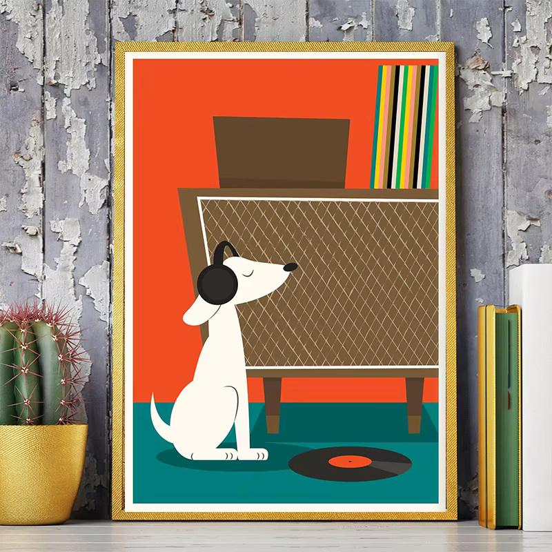 Potdemiel Mid Century Retro Vinyl Records Poster Musik Album Kunst Leinwand Wandbild in Mehrfarbig - Bild 2