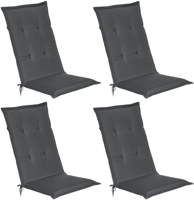 Beautissu Loft HL Hochlehner 4-teiliges Set, Graphitgrau, B/T/H: 120 x 50 x 6 cm - Bild 1