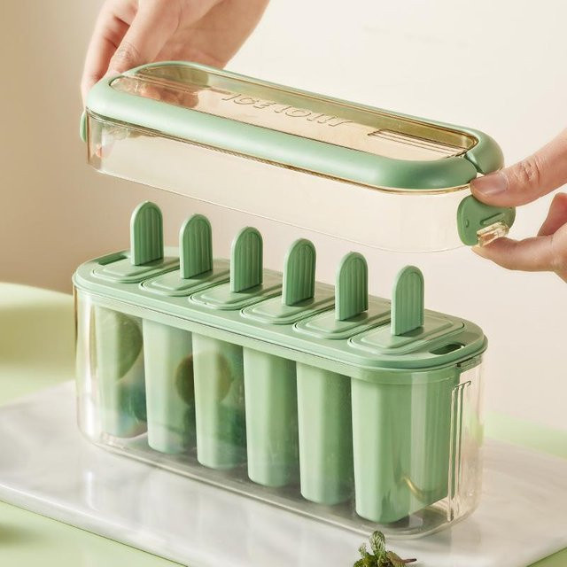 DIYelecs Eisform aus lebensmittelechtem Silikon für Eis am Stiel und Sorbet, beige - Bild 1