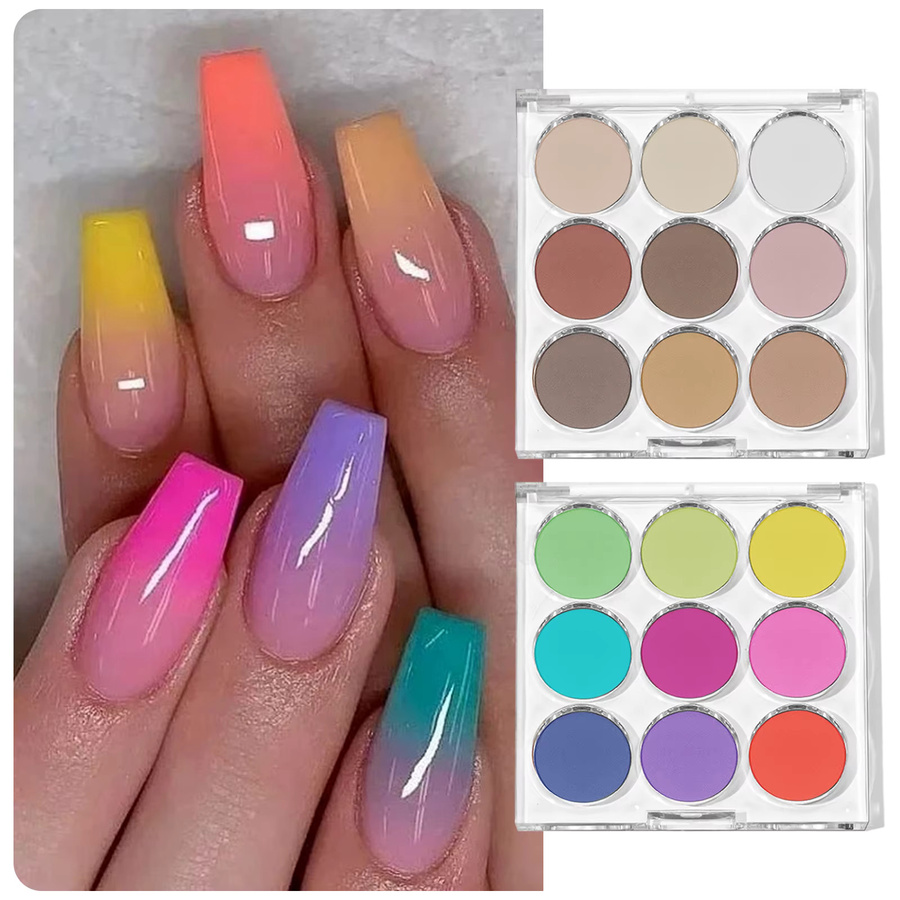 Misscheering Nagelglitter Set, 9 Teile, Chrom Pulver, Metallic, CF03 - Bild 2