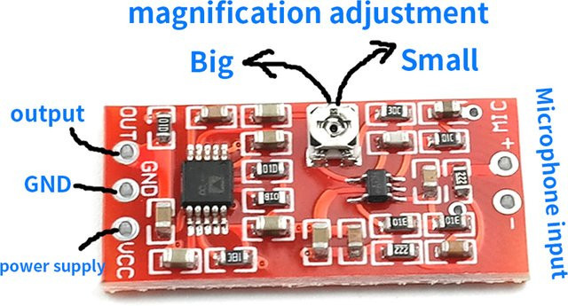 diymore MAX4466 Electret Mikrofon Vorverstärker Modul mit SSM2167 Voice Compression Amp Sound Verstärker Board in Rot - Bild 1