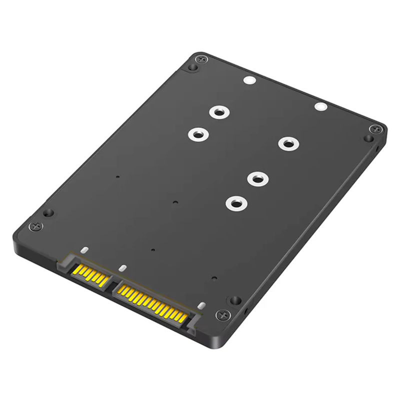 ALLOET Dual M.2 B Key NGFF SSD zu 2,5 SATA III Adapterkarte mit Gehäuse, 6Gbps Converter in Schwarz - Bild 2