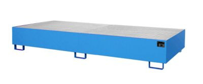 Regalwanne Bauer Typ RW/GR 3300-2 mit Gitterrost aus Stahl in Blau RAL5012 - Bild 1