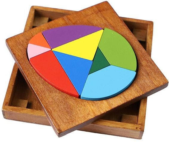Kidsly Tangram Montessori 3D Holzpuzzle, ab 14 Jahre - Bild 1