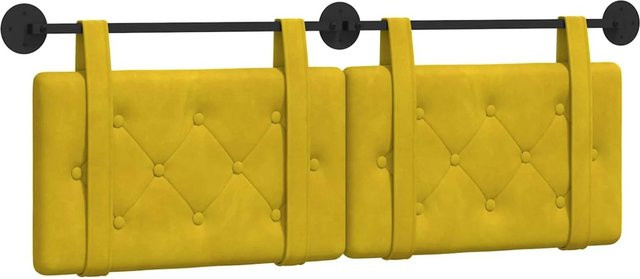 vidaXL Wandmontiertes Polsterpaneel aus Samt in Gelb, B/H/T: 150 x 55 x 5 cm - Bild 1