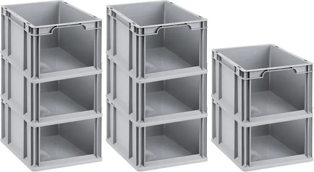 PROREGAL SuperSparSet 8x Eurobox NextGen Store Transportboxen mit verstärkten Wänden und offener Front, Grau, H x B x T: 22 x 30 x 40 cm, 20 Liter - Bild 1