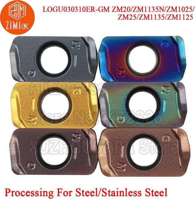 ZIMICNC 10 Stück Hartmetall-Fräseinsätze aus Keramik für CNC-Fräser und Drehmaschinen, Multicolor - Bild 1