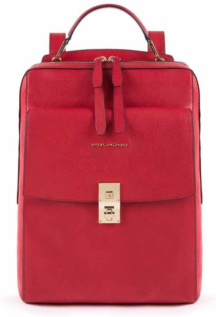 Piquadro DF Kleiner Laptoprucksack für 13,3 Zoll in Rot - Bild 1