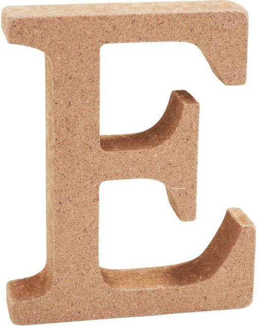 VBS MDF Buchstaben Buchstabe E in Braun aus MDF-Holz - Bild 1