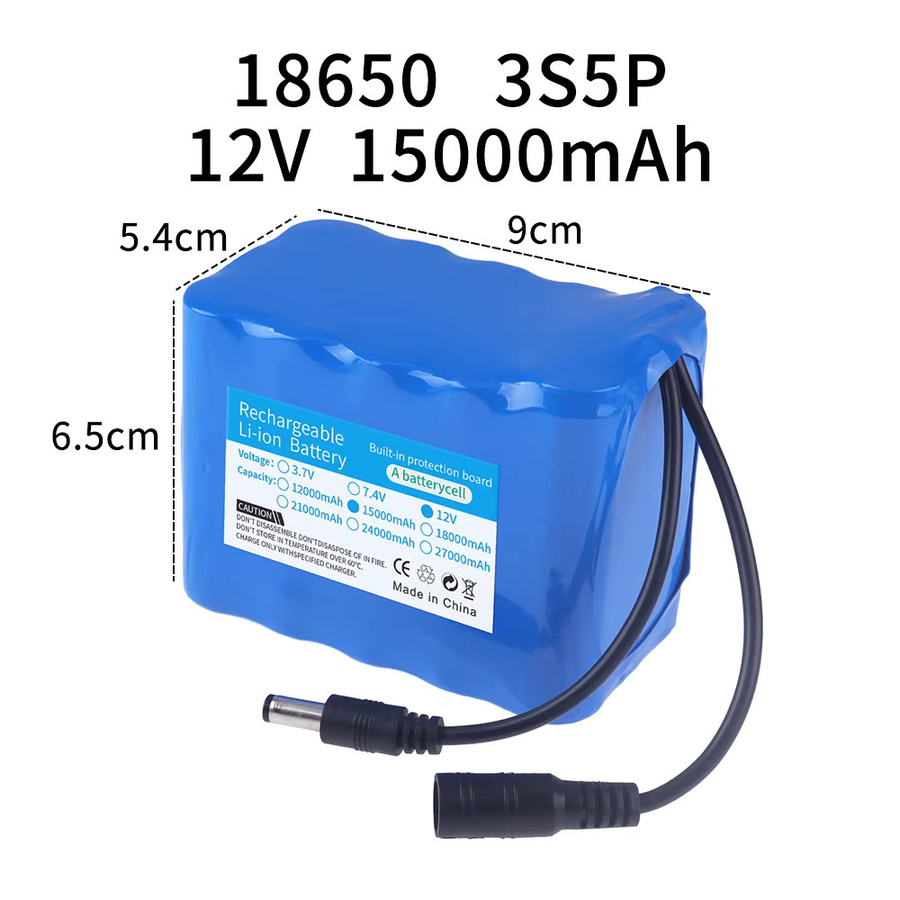 GAOLAG Lithium-Ionen-Akku 12,6 V 15 Ah 15000 mAh 3s5p in Blau für elektrische Geräte und LED-Leuchten - Bild 2
