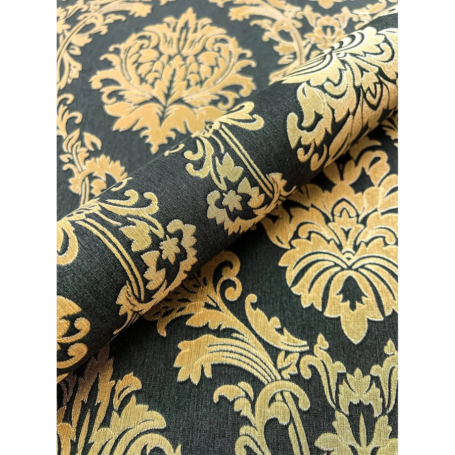 Newroom Vliestapete Nikulai Black Ornamente in Schwarz, Gold und Grau mit geometrischem Design - Bild 2