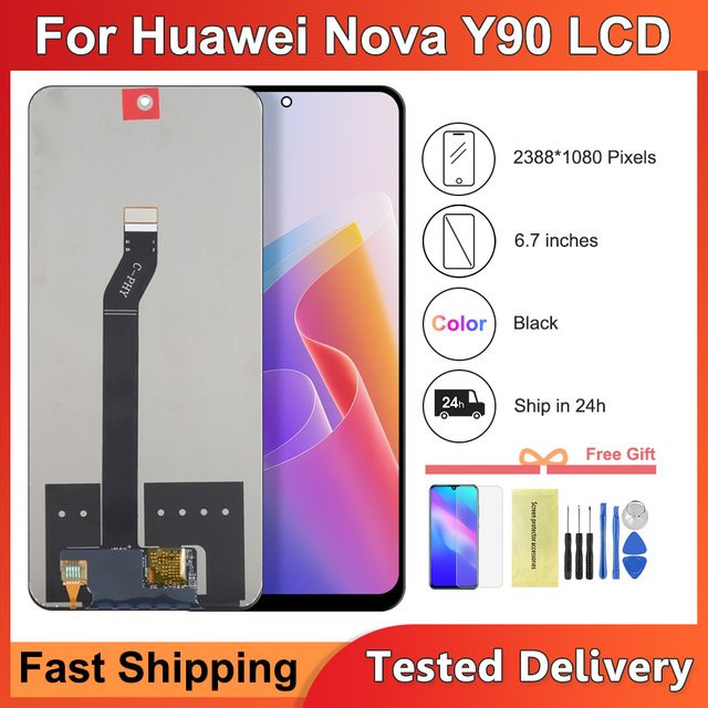 Huawei Nova Y90 LCD Display mit Touch Panel Digitizer und Rahmen in Schwarz für CTR-LX1 und CTR-LX2 - Bild 1