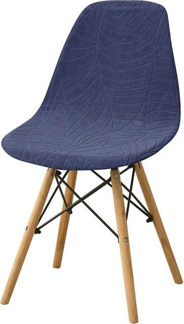 Bestbags Jacquard Schalenstuhlbezüge in Blau, wasserabweisende und elastische Stuhlhussen für Esszimmerstühle, 4er Set - Bild 1