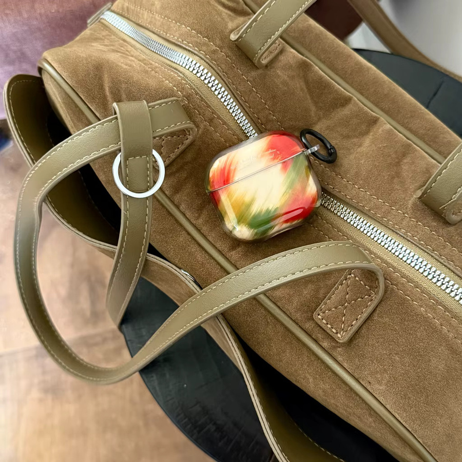 Stoßfeste Schutzhülle für Apple AirPods 1, 2, 3, 4 und Pro 2 mit Graffiti-Retro-Ölgemälde-Design in Pink und Multicolour inklusive Haken - Bild 2