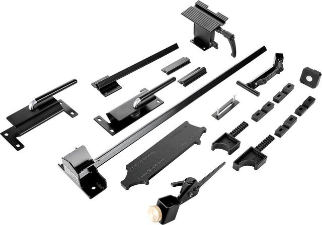Pro Grind Schleifsystem aus Aluminiumlegierung in Schwarz für 152mm und 203mm Tischschleifmaschinen mit Plattformvorrichtung, Werkzeugauflageleiste, Einstellblock und Gehrungsführung - Bild 1