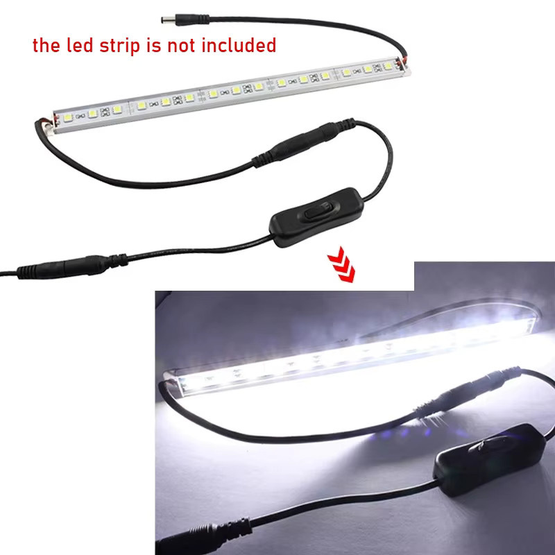 MJJC DC Ein/Aus-Schalter Set mit 5,5x2,1mm Stecker für LED-Streifen in Schwarz oder Weiß - Bild 3