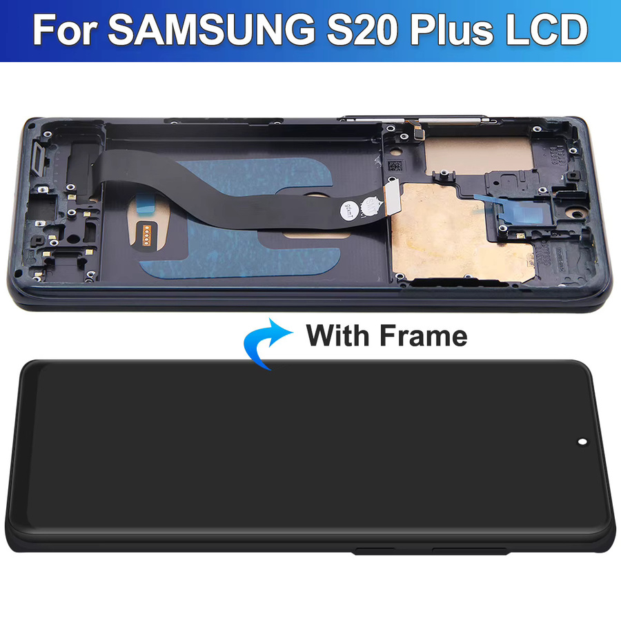 Samsung S20 Plus G985F Ersatz LCD Display mit Rahmen OLED/TFT Touchscreen Digitizer in Schwarz oder Silber - Bild 2
