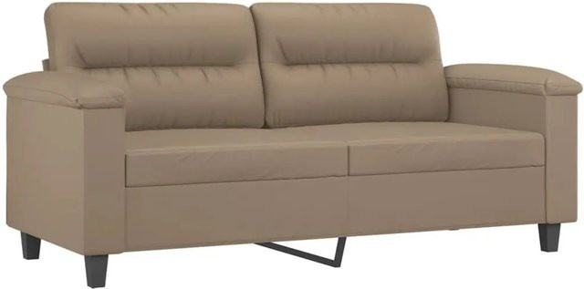 vidaXL 2-Sitzer-Sofa in Cappuccino-Braun aus Kunstleder mit Metallrahmen - Bild 1