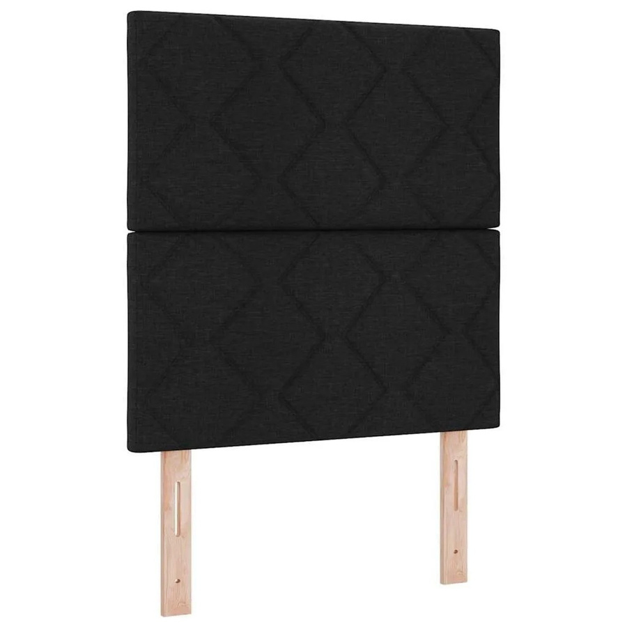 vidaXL Boxspringbett mit Matratze und LED-Unterbettbeleuchtung in Schwarz aus Stoff, B/T/H: 80 x 200 x 128 cm - Bild 2