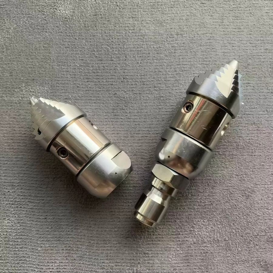 MUZHAN Kanalisations-Reinigung Düse für Hochdruckreiniger mit 3/8 Zoll Drehen Jetting Funktion in Silber, Durchflussrate 10L bis 35L/Min - Bild 3