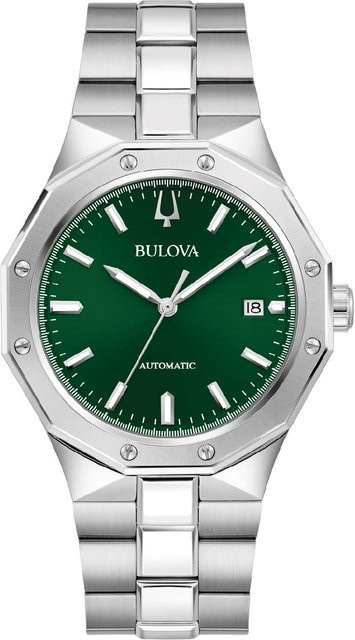 Bulova Herrenuhr Automatik, Edelstahl, Grün, 40 mm, 10 ATM - Bild 1