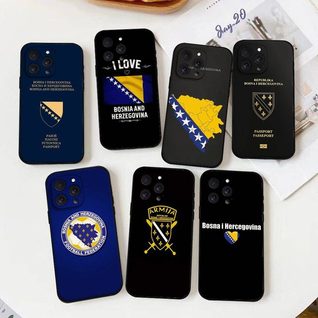 Handyhülle im Bosnien-Herzegowina Reisepass Design für Apple iPhone (alle Modelle), Schwarz - Bild 1
