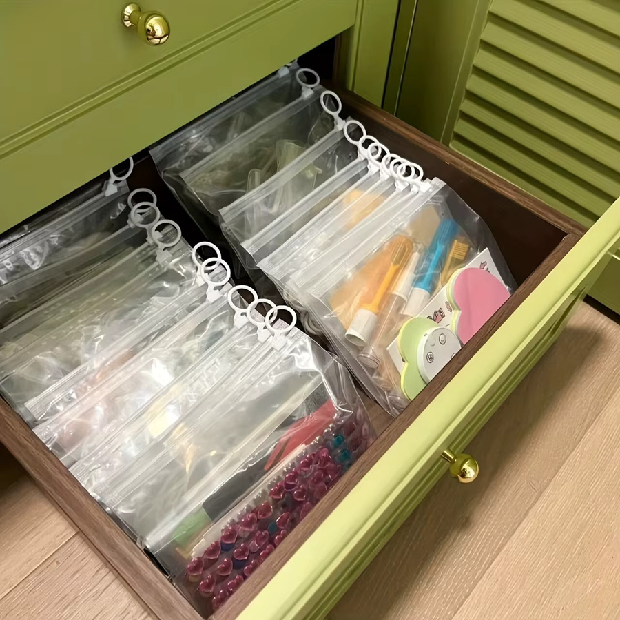 10 Stück transparente Reißverschlusstaschen aus Kunststoff für Schreibwaren, Kosmetik und Reise-Organisation - Bild 4